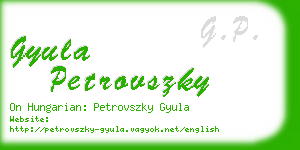 gyula petrovszky business card